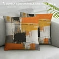 thumbnail image 3 of JEUXUS  Burnt Orange Throw Pillow Covers Decorative Cushion Cover Taupe Abstract Art Painting Pillowcase for Sofa Bedroom Living Room Décor, 3 of 5