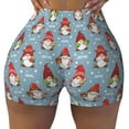 thumbnail image 2 of Balery Snowflake Christmas gnome Pantalones cortos de entrenamiento estampados para mujer, sin costuras, ajustados, para gimnasio, yoga, correr, deportes, ejercicio activo, fitness.-Medium, 2 of 8