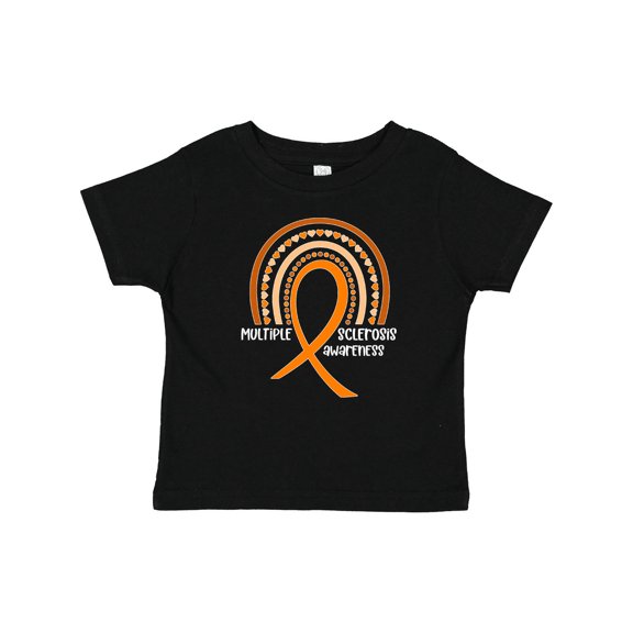 Inktastic Multiple Sclerosis Awareness Orange Ribbon Rainbow Boys or Girls Baby T-Shirt