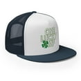 thumbnail image 6 of One Lucky MF St Patrick's Day Trucker Hat, Orange and White Type Embroidery (Navy/ White/ Navy), 6 of 6
