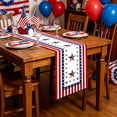 thumbnail image 5 of Lzobxe Fourth of July Table Runner Red White Blue Flower Patterned Outdoor Tablecloth, Patriotic Floral Tablecloths for Decorate Home Wedding Cafe Party, 5 of 8