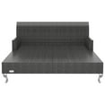 thumbnail image 3 of vidaXL 2-Person Garden Sun Bed with Cushions Poly Rattan Black, 3 of 5