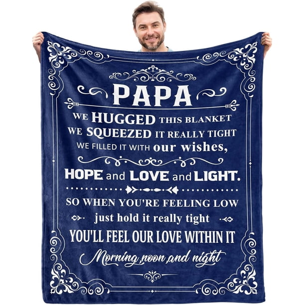 LHSHID Gifts for Papa Grandpa from Grandchildren Birthday Gift for Grandfather Blanket Unique Fathers' Day Christmas Thanksgiving for Papa Best Grandpa Gifts Idea Papa Gifts Blanket 40"x50"