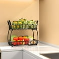 thumbnail image 3 of Cesta de frutas, frutero, estante de almacenamiento de artículos pequeños para guardar verduras y refrigerios Negro, 3 of 9