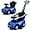 Blue, variant on OLAKIDS 4 in 1 Ride on Push Car, Toddlers Stroller Sliding Walking Toy with Horn, Music, Lights, Removable Guardrails and Handle, Underneath Storage, Baby Foot-to-Floor Walker for Boys Girls