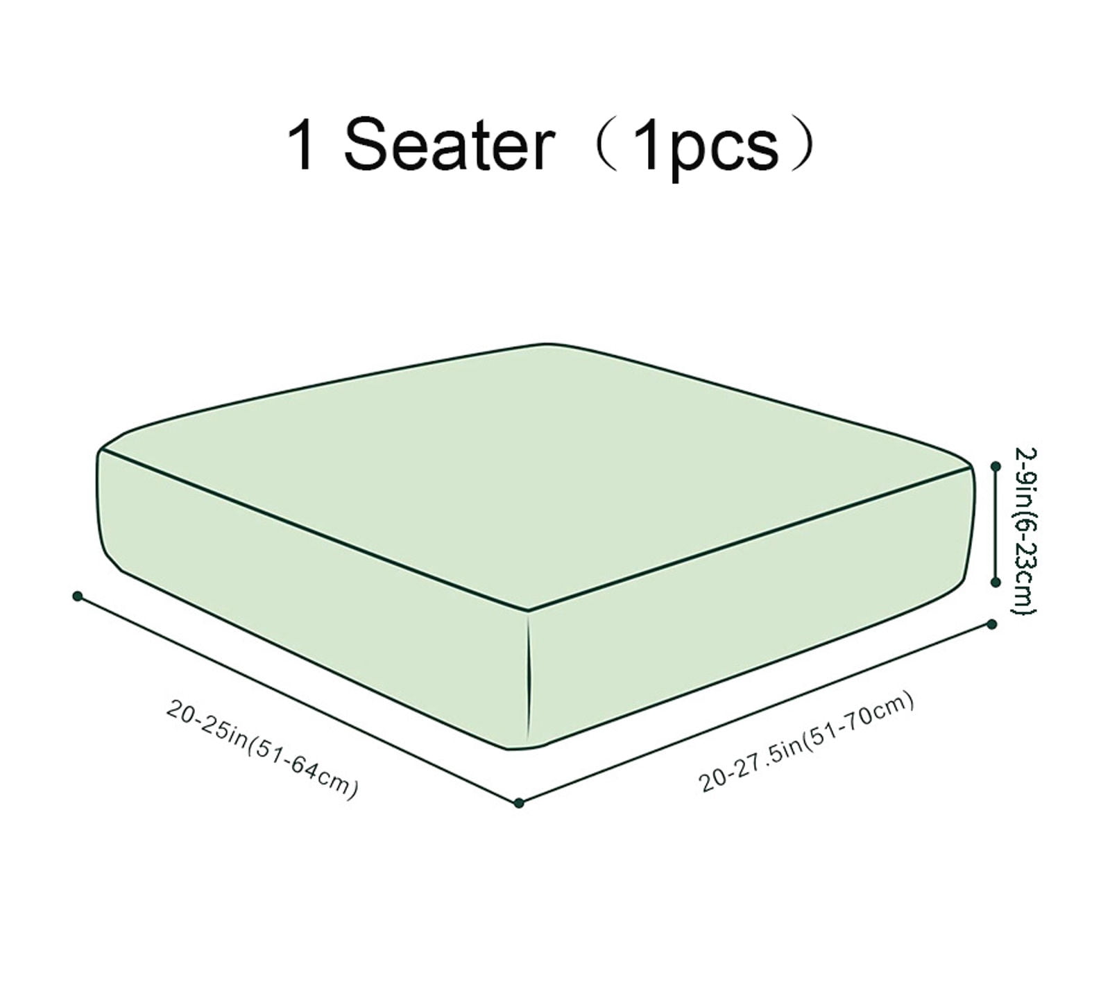 Stretch Couch Cushion Covers Waterproof, Jacquard Fabric Sofa Seat Slipcover Protectors for Chair Loveseat Individual 1 2 3 4 Seats Couch Covers-Bean Green-1 Seats