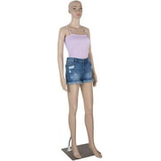 Nattork Female Mannequin Full Body Dress Form,Stand,Adjustable,Realistic,Head Arm Rotation,Metal Base(69 in,Beige)
