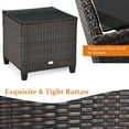 thumbnail image 6 of Costway 3PCS Patio Rattan Furniture Set Cushioned Sofa Coffee Table Garden off White, 6 of 12