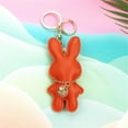 thumbnail image 4 of RUISINERY Fashionable Rabbits Shaped Keyring Artificial Leather Bunnys Bag Pendant Keychain Handbag Accessory for Animal Lovers, 4 of 8