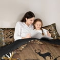 thumbnail image 5 of Feelyou Hunting and Fishing Queen Comforter Set, Wildlife Bear Deer Bedding Sets, Jungle Branches Leaf Reversible Bedding Comforter Set, Ultra Soft Bedroom Decor, 3-Piece, 5 of 8