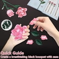 thumbnail image 3 of GZBricker Pink Roses Bouquet Building Sets Compatible with Lego Flowers Botanical Collection Collectible Model for Adults Girls Gift 585PCS, 3 of 6