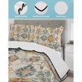 thumbnail image 4 of Farmhouse Morocco Twin Size Down Alternative Comforter, Lightweight Comforter Quilt Bedding Set with Pillow Shams Boho Abstract Shabby Texture Art All Seasons Bed Comforter Duvet Insert 68"x86", 4 of 7