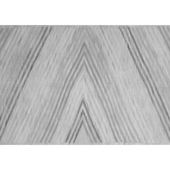 Ahgly Company Indoor Rectangle Abstract Gray Contemporary Area Rugs, 2' x 5'