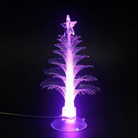 

Muti-Color Desk Glowing Sucker Fiber Optic LED Christmas Tree LED Light Glowing Lights for 5 INCH Mini 7 Colors with Top Star Light Christmas Xmas Holiday Decoration