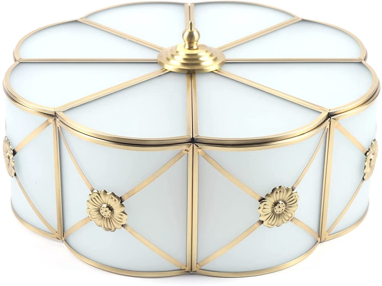 FETCOI Modern Ceiling Light Copper Close to Lamp Fixtures for Living Room Corridor E27