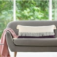 thumbnail image 3 of 14" X 36" Purple And Off-White 100% Cotton Zippered Pillow, 3 of 10