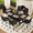 Black Table+6 Black Chairs-1, variant on Hi loPres 71" Modern Dining Table Set for 6 with Storage Shelf, Stylish Black MDF Kitchen Table and 6 Premium White PU Leather Chairs for Dining Room