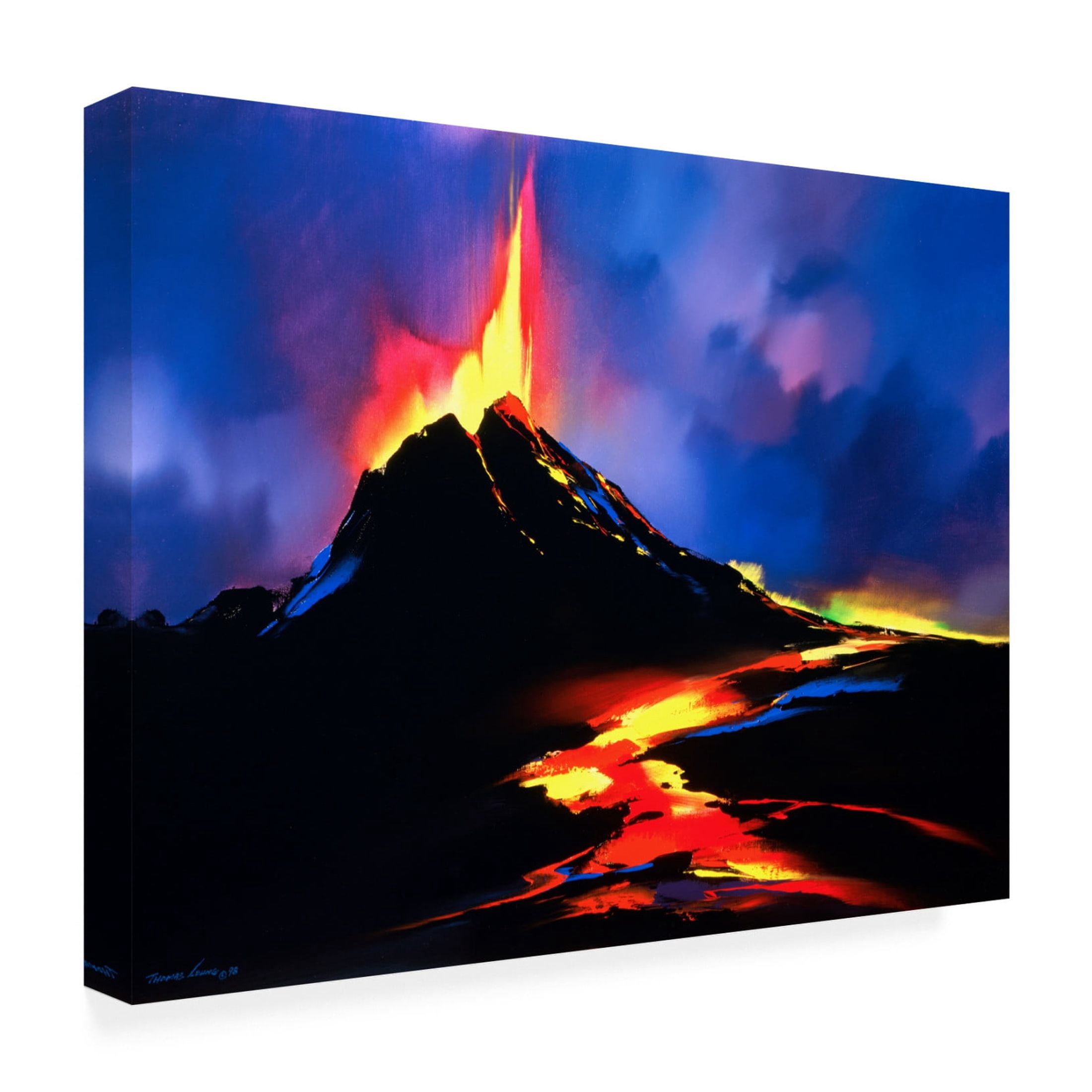 Canvas Wall Art - Thomas Leung 'Fire River' Wall Art for Living Room, Bedroom, or Office Décor by Trademark Fine Art - 32 x 24 Inches