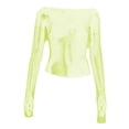 thumbnail image 4 of Swimsuit Coverup for Women Glitter Rhinestone Fishnet Mesh Long Sleeve Crewneck Cropped Top Beach Cover Up, 4 of 4