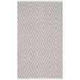 thumbnail image 1 of Safavieh Montauk Collection MTK811A Handmade Flatweave Grey and Ivory Cotton Area Rug (4 x 6), 1 of 5