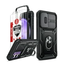 LeYi Kickstand Fashion Cell Phone Case for Samsung Galaxy S23 FE, Black