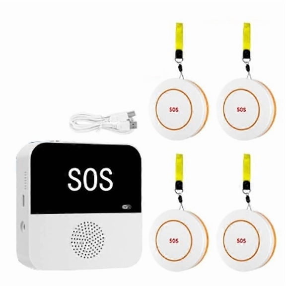 Wireless WiFi Elderly Caregiver Pager SOS Call Button Emergency SOS Alert System For Seniors Patients Elderly(B)