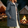 thumbnail image 2 of Zynoxe Women's Waterproof Windbreaker Jackets Relaxed Mid-Length Long Sleeve Casual Jackets Fashion Zip Up Hooded Jacket for Women Lightweight Solid Color Outdoor Hiking Trench Coat with Pockets S, 2 of 9