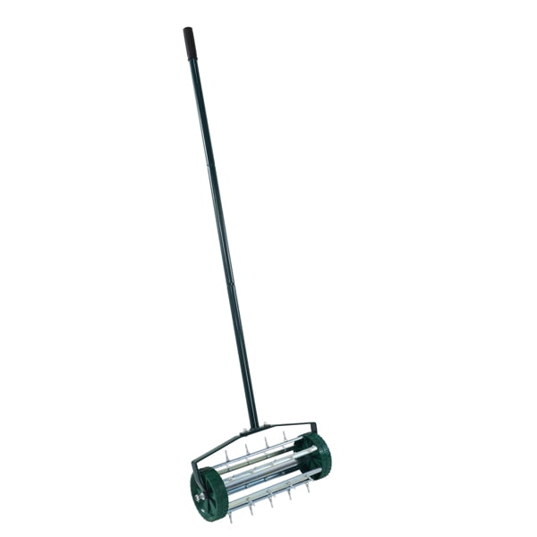 Heavy Duty Rolling Lawn Aerator,Rolling Lawn Aerator, Rotary Push Tine Spike Soil Lawn Aerator Gardening Tool with 3-Piece Long Steel Handle for Garden Yard Grass Maintenance