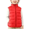 thumbnail image 7 of Afuyipoi Winter Boys Down Vest, Lightweight Waistcoat Warm Stand Collar Outerwear Red 11-12 Years, 7 of 7