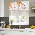thumbnail image 5 of 2 Pack Valances for Windows, Fall Window Valances for Living Room/Bedroom/Bathroom, Orange Maple Leaf Red Retro Fruit Watercolor White Light Filtering Kitchen Curtain Valance 60"W x18" L, 5 of 9