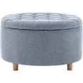thumbnail image 3 of Wovenbyrd Classic Button Tufted Storage Ottoman Footstool with Lift Off Lid, Boucle Performance Fabric, 3 of 17