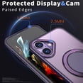 thumbnail image 4 of KOMI Étui Anneau Magnétique pour iPhone 16 Plus, Compatible avec MagSafe avec Support Anneau à 360°, Étui de Protection Antichoc pour iPhone 16 Plus Violet, 4 of 5