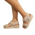 thumbnail image 3 of Sopiago Women Sandals Brown sandals women dressy White,7.5, 3 of 7