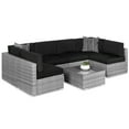 thumbnail image 3 of Best Choice Products 7-Piece Outdoor Modular Patio Conversation Furniture, Wicker Sectional Set - Gray/Black, 3 of 9