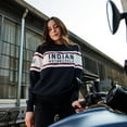 thumbnail image 6 of Indian Motorcycle Women's Colorblock Sweatshirt, Navy | 2833433, 6 of 9