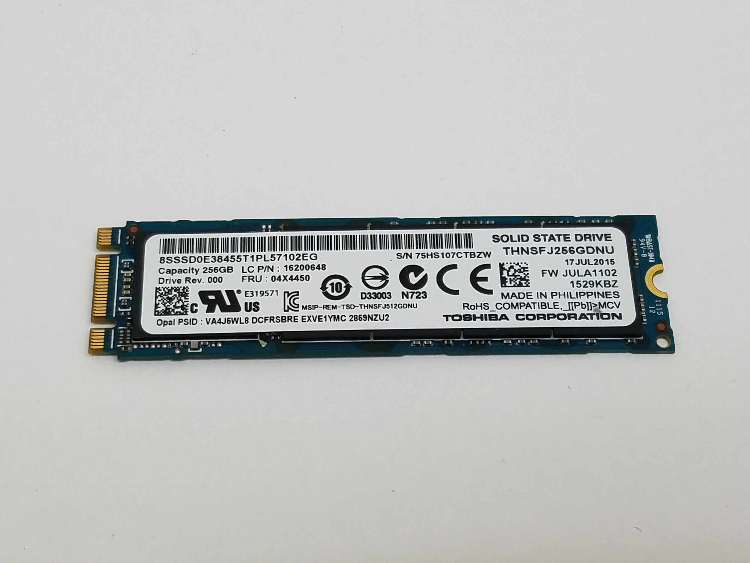 Toshiba M.2 PCIE NVMe 512GB SSD Solid State Drive KXG50ZNV512G