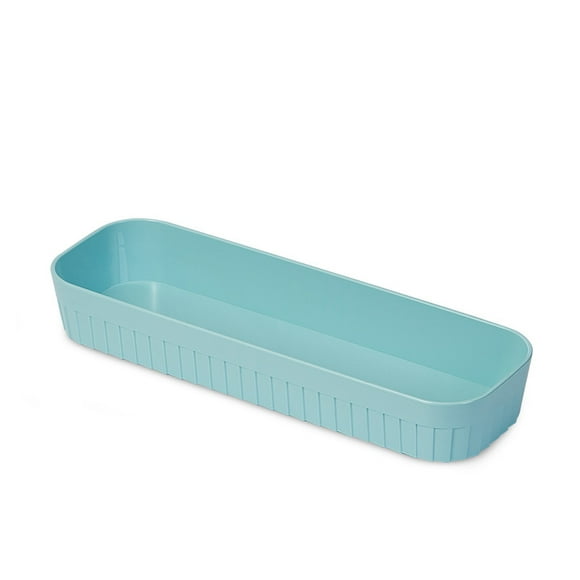 Grande Boîte de Rangement Rectangulaire en Plastique Turquoise avec Séparateurs – Organisateur Polyvalent pour Cosmétiques, Bijoux, Jouets et Plus – Solution Adaptée aux Enfants, Durable, Facile à Nettoyer pour Commodes, Profonde