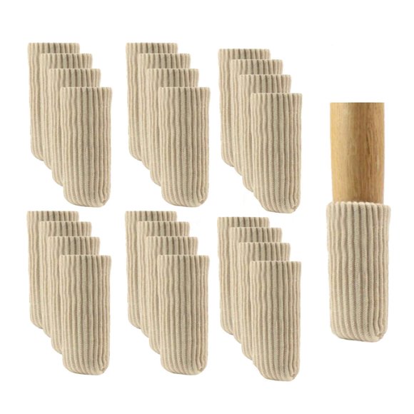 Calcetines Furniture Leg Socks OEEKOI, 24 unidades, protectores acolchados de color beige