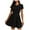Black, variant on TJAZFJPA Women's Dresses Summer Women Summer Crew Neck Short Sleeve A Line Dresses Drop Waist Pleated Swing T Shirt Short Dress Mini Dresses White Dress Women Silk Dress