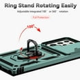 thumbnail image 3 of Dteck for Samsung Galaxy S23 Ultra Case Rugged Protective S23 Ultra 5G Phone Cover with Magnetic Ring Kickstand & Slide Lens Cover Camera Protector Military Grade Drop Protection, Green, 3 of 8