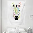 thumbnail image 1 of Cartoon Tapestry, Colorful Exotic Zebra Head Cute and Funny African Animal Abstract Artwork Print, Wall Hanging for Bedroom Living Room Dorm Decor, 60W X 80L Inches, Multicolor, by Ambesonne, 1 of 2