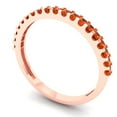 thumbnail image 2 of 0.285 ctw Wedding Band for Women - 18K Rose Gold Simulated Red Diamond Stackable Eternity Ring, 2 of 6