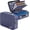 Blue, variant on Fireproof Document Box with Lock＆Shoulder Strap, Hard-Shell Case File Organizer with Accordion File Folder, Multi-Layer Portable Home Office Travel Safe Storage for Important Documents Laptop