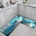 thumbnail image 3 of Turquoise Kitchen Rugs and Mats Non Skid Washable Set of 2, Teal Kitchen Mats for Floor, Abstract Painting Art Kitchen Runner Rug Modern Kitchen Decor, 3 of 6