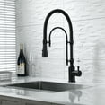 thumbnail image 3 of Matte Black Pre-Rinse Kitchen Faucet with Pull-Out Spring Spout and Pot Filler, Single Handle Pull-Out Sprayer Spring Kitchen Sink Faucet, 3 of 5