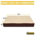thumbnail image 5 of KOPEKS Rectangular Orthopedic Memory Foam Dog Bed - Includes Waterproof Inner Protector & Removable Cover - Brown - Extra Large, 5 of 5
