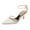Ivory, variant on XYD Women Elegant Kitten Heel Ankle Strap Pumps Pointed Closed Toe Gemstone Crystal Wedding Evening Shoes Size 7 White