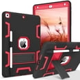 thumbnail image 1 of QJUHUNG Étui pour iPad 9e Génération Étui pour iPad 8e Génération Étui pour iPad 7e Gén. Étui iPad 10,2” 2021/2020/2019 3 en 1 Robuste Résistant Anti-Choc Étui de Protection avec Support Porte-Stylo Rose, 1 of 9
