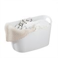thumbnail image 1 of FixtureDisplays Panier à Linge Capacité 8 Gallons avec Poignées Panier de Rangement Multifonctionnel en Plastique Blanc, Pèse 1,5 Livres, Rigide avec Flexibilité 22013, 1 of 8