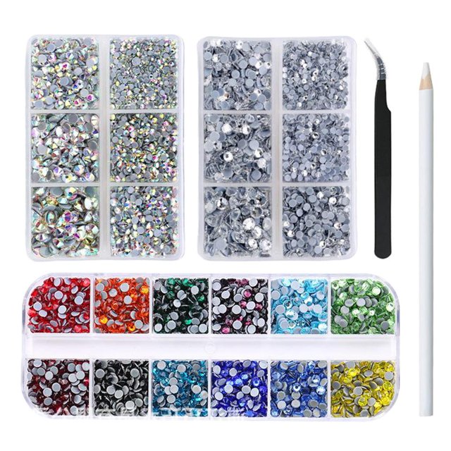 jifeng 1728-4320 Pieces Nail Art Rhinestones Flatback Clothes Bags Art Craft AB Multicolor